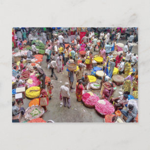 Carte Postale Colorful Indian Flower Market à Bangalore India