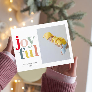 Carte Postale Colorful Joyful and Photo Happy Holidays