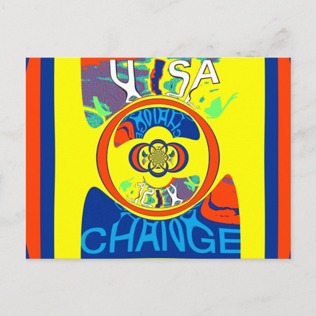 Carte Postale Colorful USA Change : Un design festif (Devant)
