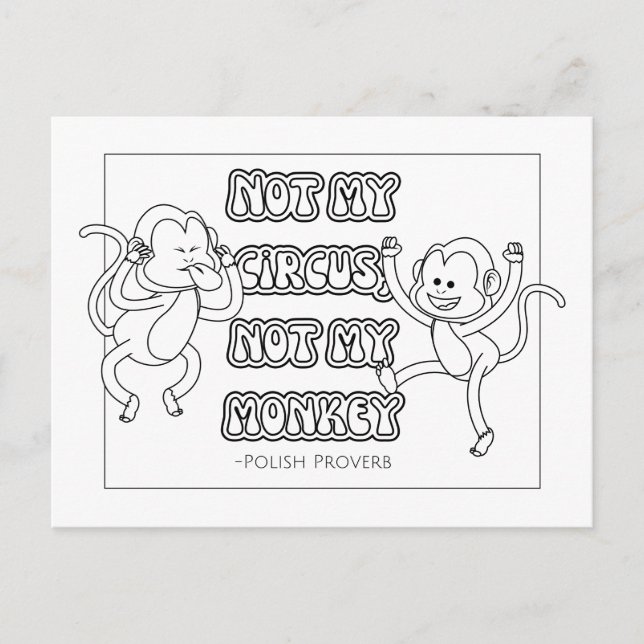 Carte Postale Coloriage de proverbe polonais (Devant)
