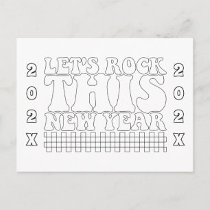 Carte Postale Coloriage Nouvel An : Allons-y !