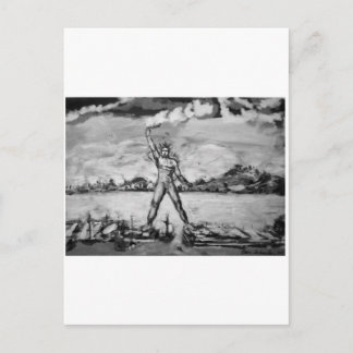 Carte Postale Colosse de Rhodes noir et blanc