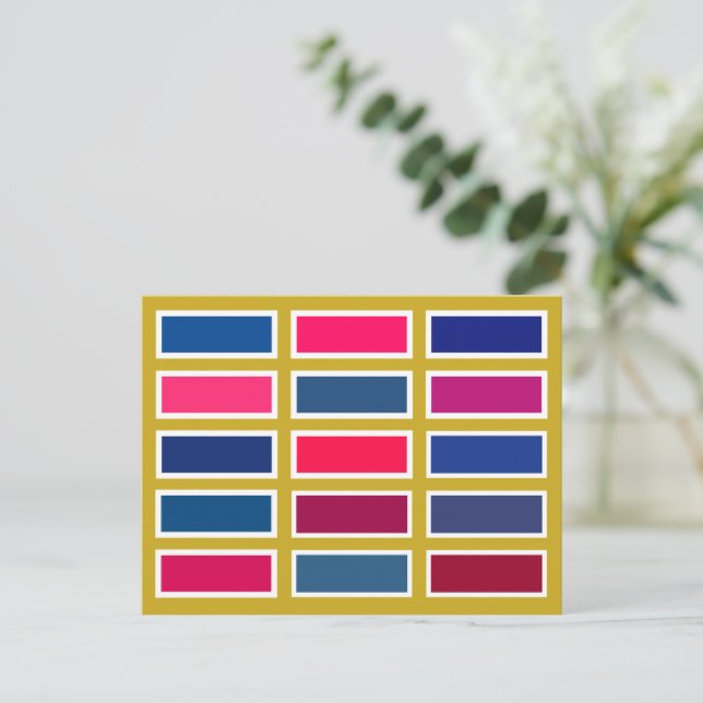 Carte Postale Colour Bricks (blue/pink) (Debout devant)