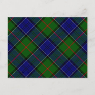 Carte Postale Colquhoun tartan bleu vert plaid