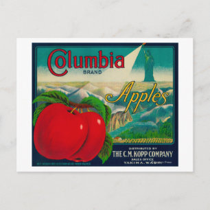 Carte Postale Columbia Apple Crate LabelYakima, WA