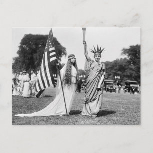 Carte Postale Columbia et Lady Liberty, 1919