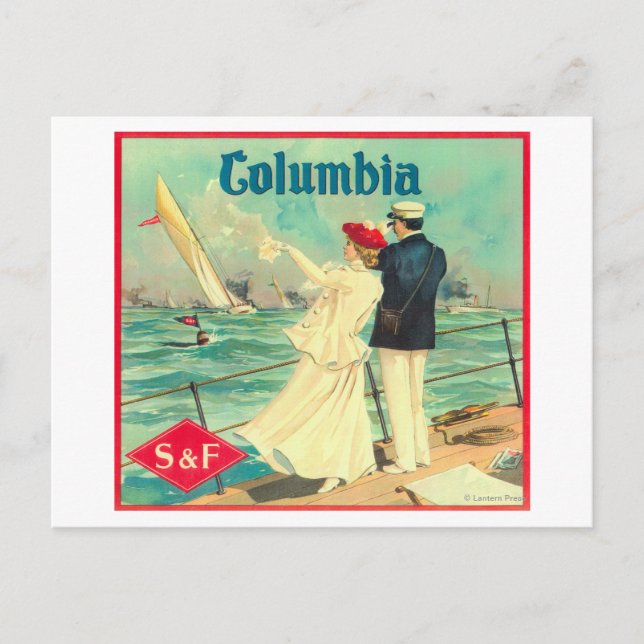Carte Postale Columbia Orange Étiquette (Devant)