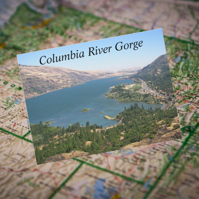 Carte Postale Columbia River Gorge Photo de voyage (In Situ Map)