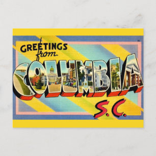 Carte Postale Columbia SC salutation colorée