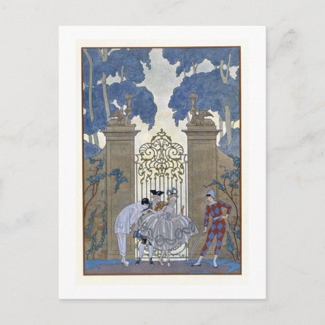 Carte Postale Columbine, illustration pour 'Fetes Galantes' par  (Devant)