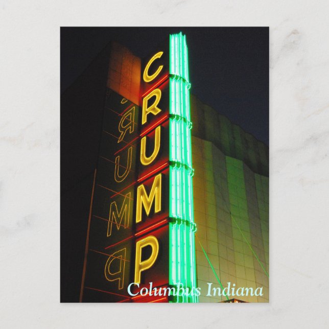 Carte Postale Columbus Indiana Crump le théâtre (Devant)