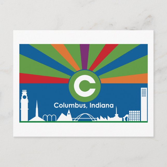Carte postale Columbus Indiana Flag (Devant)