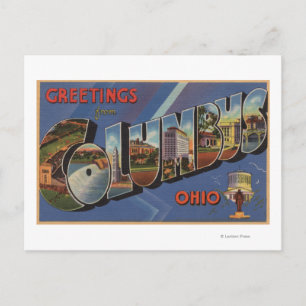 Carte Postale Columbus, Ohio - Scènes de grandes lettres