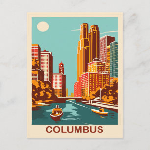 Carte Postale Columbus, rivière Scioto, Ohio, Voyage