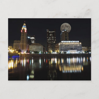 Carte Postale Columbus Skyline avec la Lune