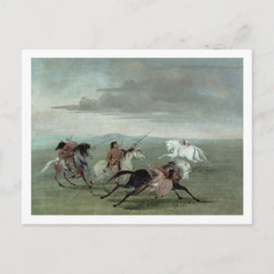 Carte Postale Comanche Feats of Martial Horsemanship, 1834 (oil
