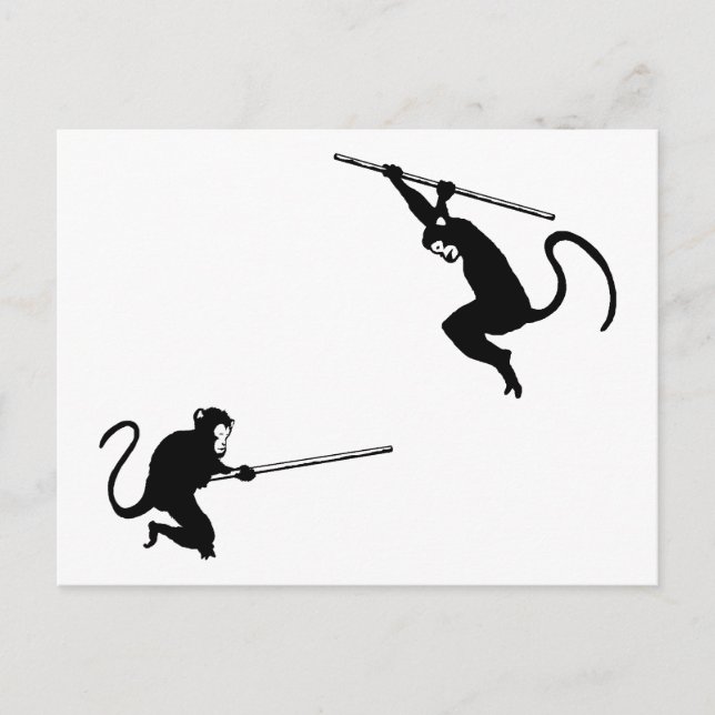 Carte Postale Combat de singe (Devant)