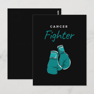 Carte Postale combattant du cancer, turquoise