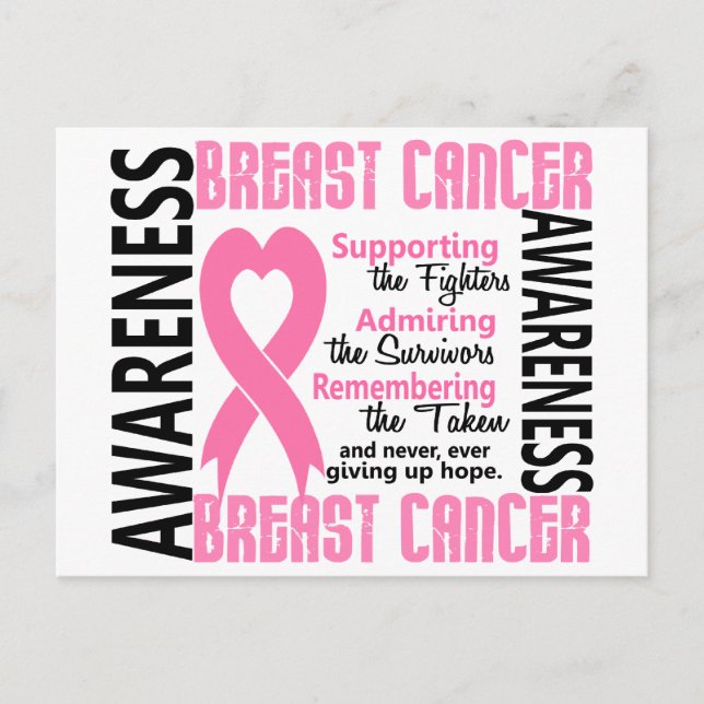 Carte Postale Combattez les survivants 6 Cancer du sein (Devant)