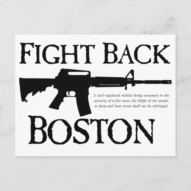 CARTE POSTALE COMBATTRE BOSTON ! (Devant)