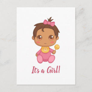 Carte Postale Combinaison rose pour bébé fille