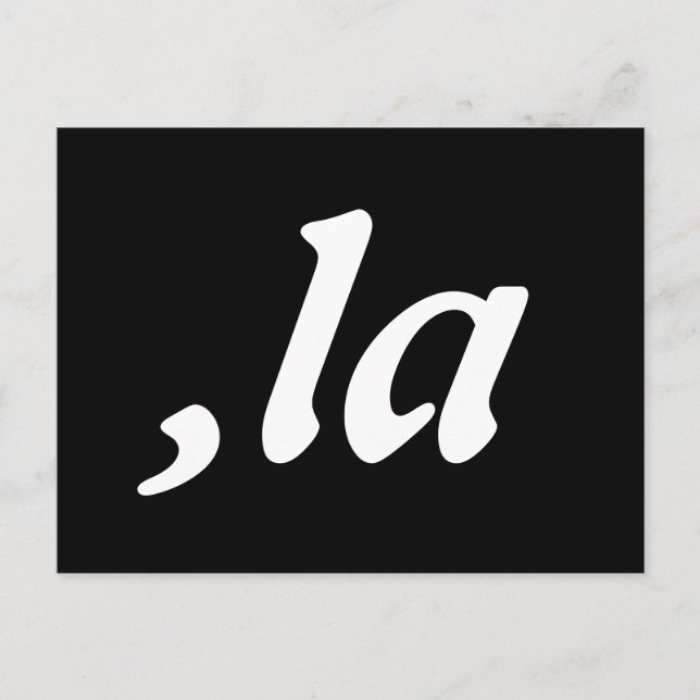 Carte Postale Comma La Kamala Harris - Conception de texte custo (Devant)