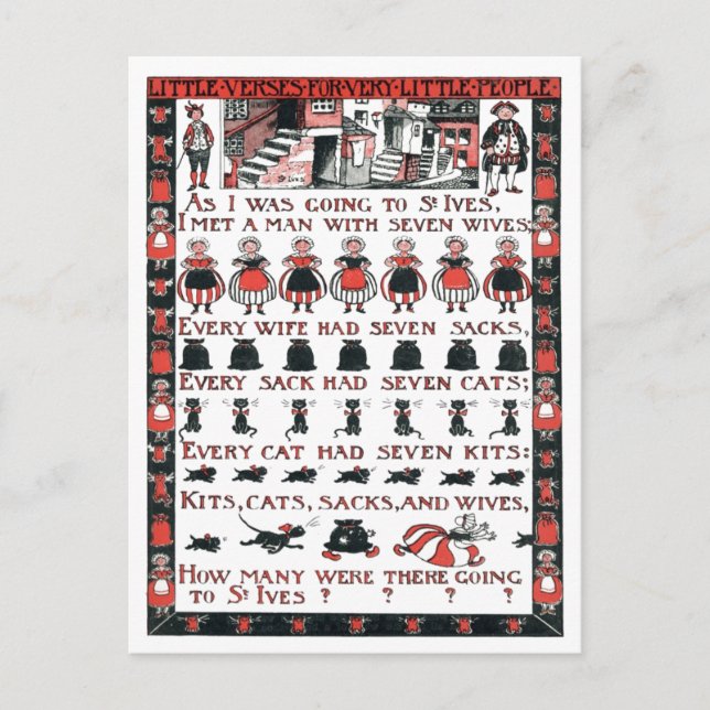 Carte Postale Comme je me rendais à St Ives (Devant)