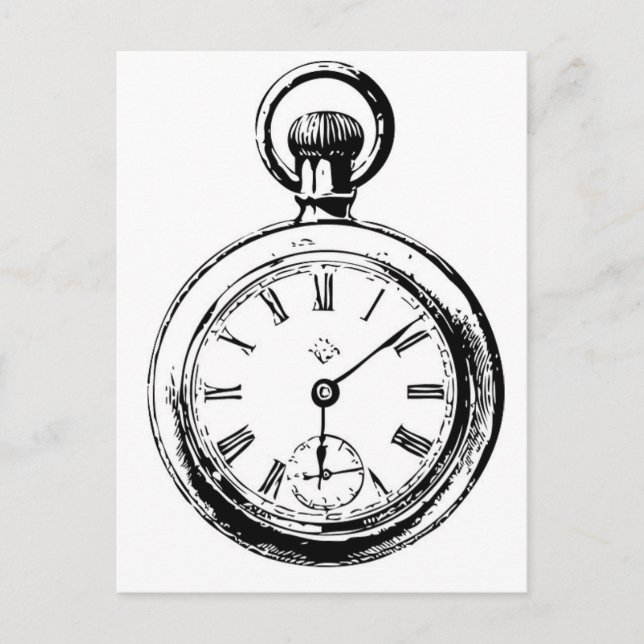 Carte Postale Comme l'illustration de montre de poche Clockwork (Devant)