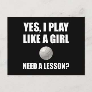 Carte Postale Comme Une Fille Volleyball