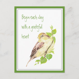 Carte Postale Commencez chaque jour avec une citation de coeur g