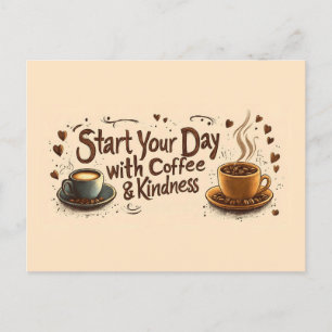 Carte Postale Commencez votre journée avec un devis de café et d