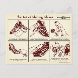 Carte Postale Comment briller des chaussures Guide illustré Cart