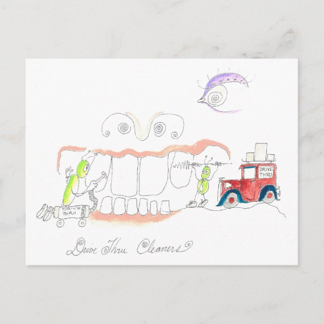 Carte Postale Comment nettoyer les dents (Devant)