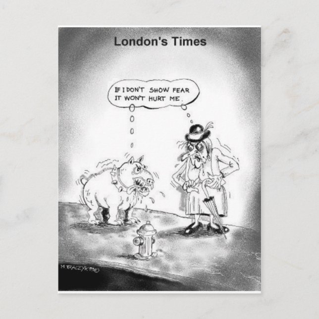 Carte Postale Comment Peur Un Gros Chien Drôle Drôle Dons De Des (Devant)