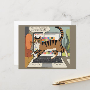 Carte Postale Comment Se Fait Mon Ordinateur Fonctionne Pour Cat