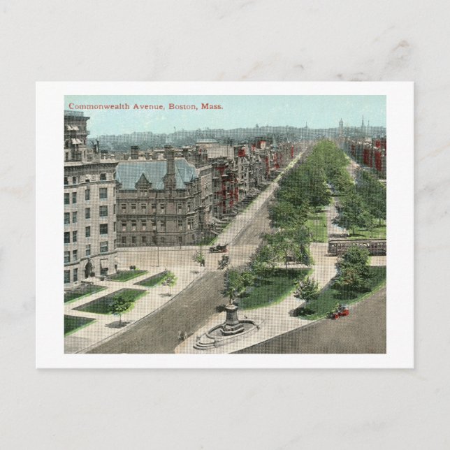 Carte Postale Commonwealth Ave., Boston Vintage (Devant)