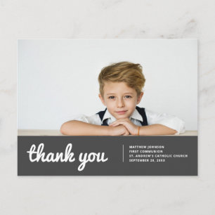 Carte Postale Communion Pour Lui Moderne Simple Merci Photo