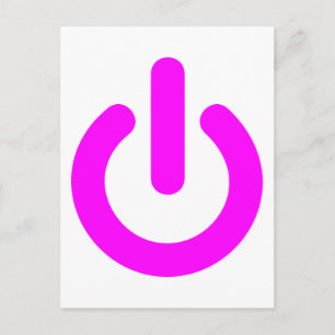 Carte Postale Commutateur d'alimentation rose