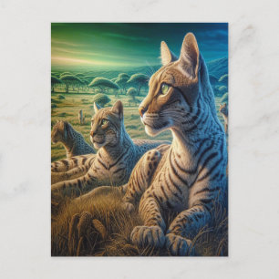 Carte Postale Compagnons Moustachus dans la Prairie
