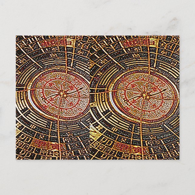 CARTE POSTALE COMPASSE FENG SHUI (Devant)