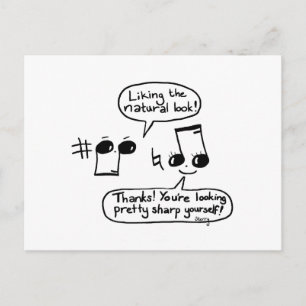 Carte Postale Compliments de Dessin Animé Musical Drôle : Versio