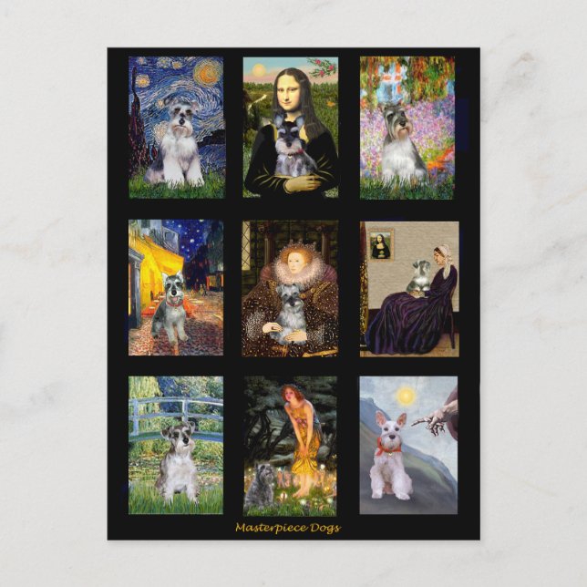 Carte Postale Composite célèbre Art Schnauzer (Devant)