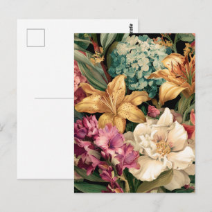 Carte Postale Composition florale vintage vibrante