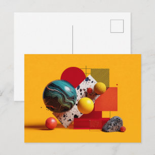 Carte Postale Composition géométrique colorée abstraite