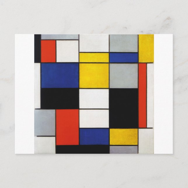 Carte Postale Composition, Mondrian (Devant)