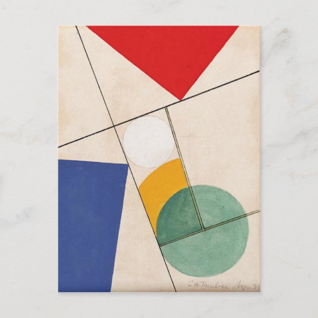 Carte Postale Composition par Sophie Taeuber-Arp (Devant)