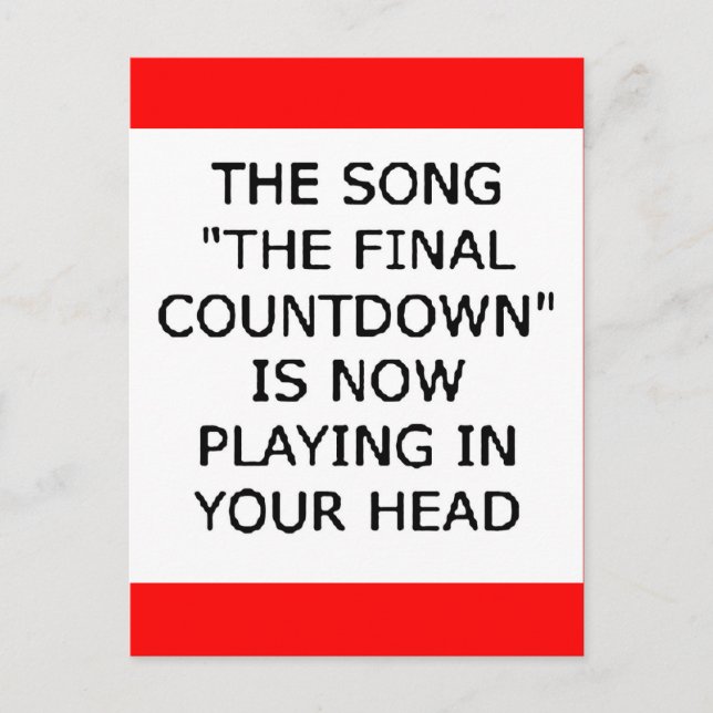 Carte Postale compte à rebours final de la chanson maintenant jo (Devant)