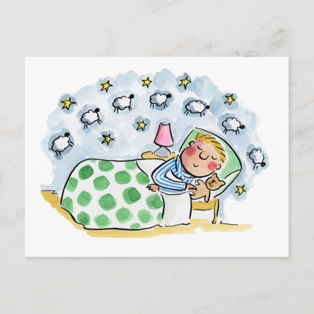 Carte Postale Compter les moutons (Devant)
