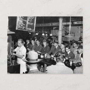 Carte Postale Comptoir-repas de Pete, 1950