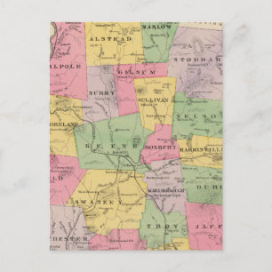 Carte Postale Comté de Cheshire, NH